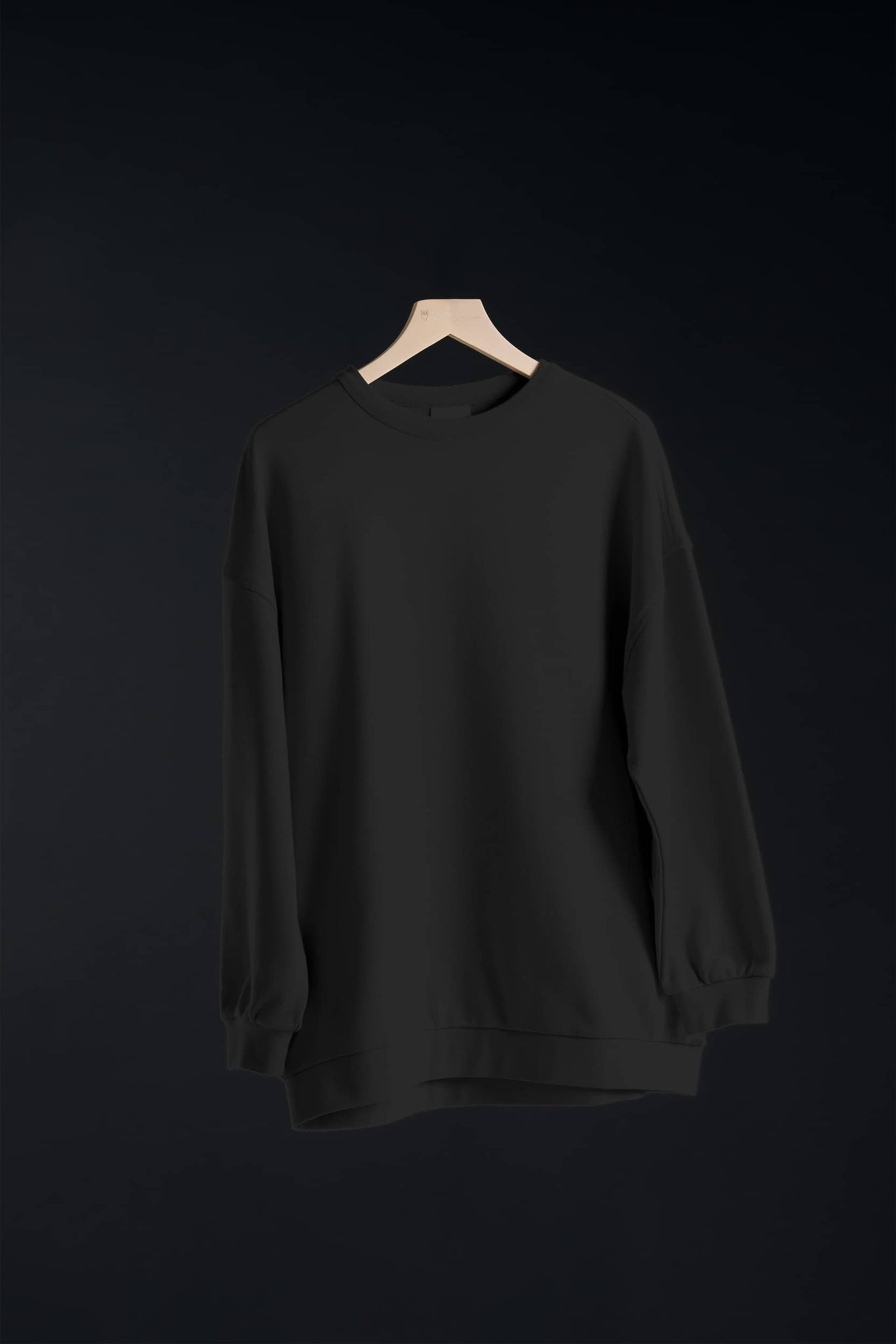 Plain Black Sweatshirt (Oversized)